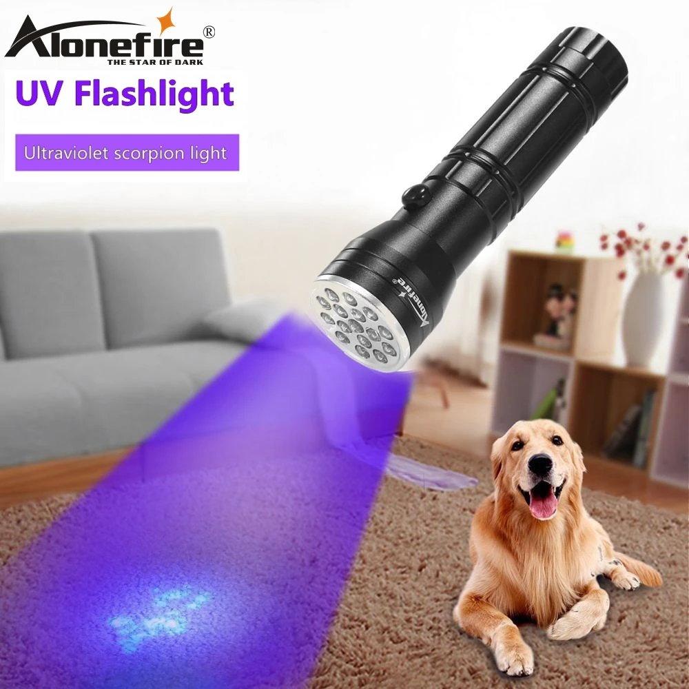 ALONEFIRE 16 Светодиодный UV светильник 395nm вспышка Ультрафиолетовый Скорпион кошки