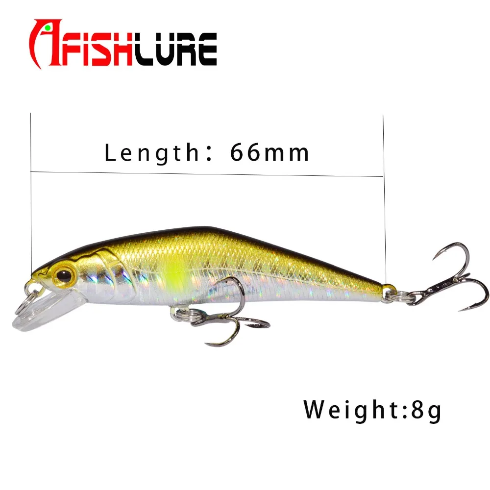 Afishlure 66 мм/8 г Гольян приманки тонущие жесткие приманки Iscas искусственные Pesca Leurre Dur Peche приманка для рыбалки ABS жесткая приманка D-Minnow