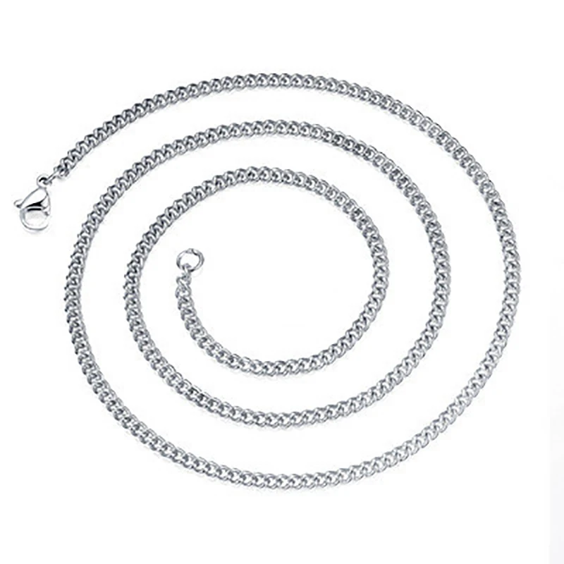 Silver Серебряное, золотое, черное ожерелье с цепочкой, мужские чокер, титановая сталь, мужские и женские аксессуары, модные - Окраска металла: Silver