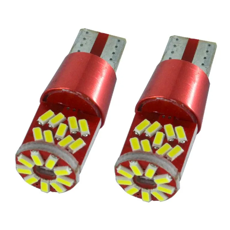 100 шт. T10 Canbus 27 smd 3014 led 0.18A 194 168 W5W безотказное освещение салона автомобиля фонарь