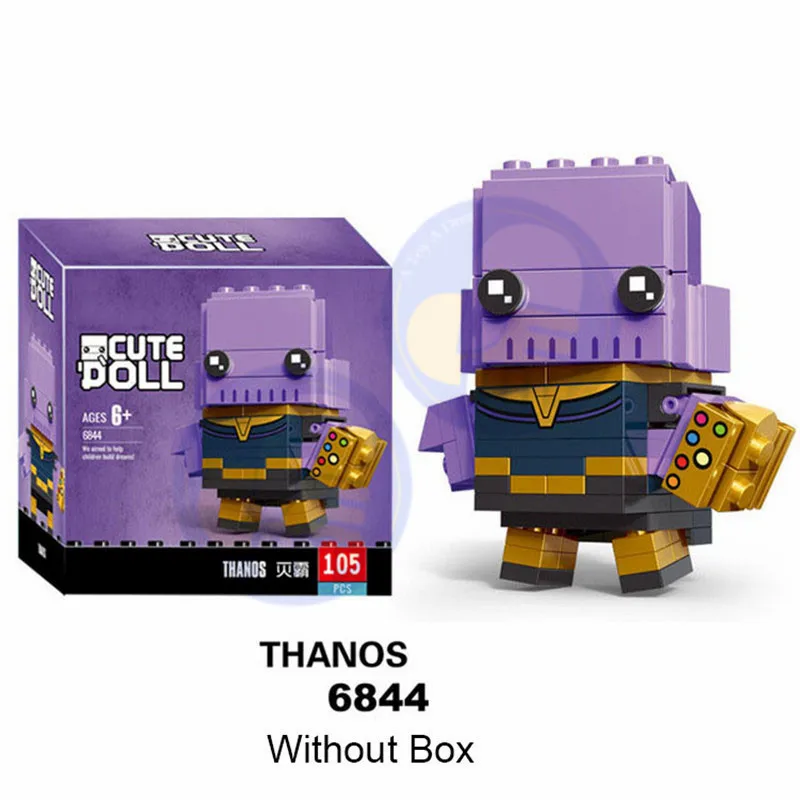 No. 6844 Новинка Brickheadz Marvels Мститель Супер Герои Бэтмен Железный человек паук строительные блоки кирпичи игрушки совместимы с Brickheadz игрушки - Цвет: No. 6844