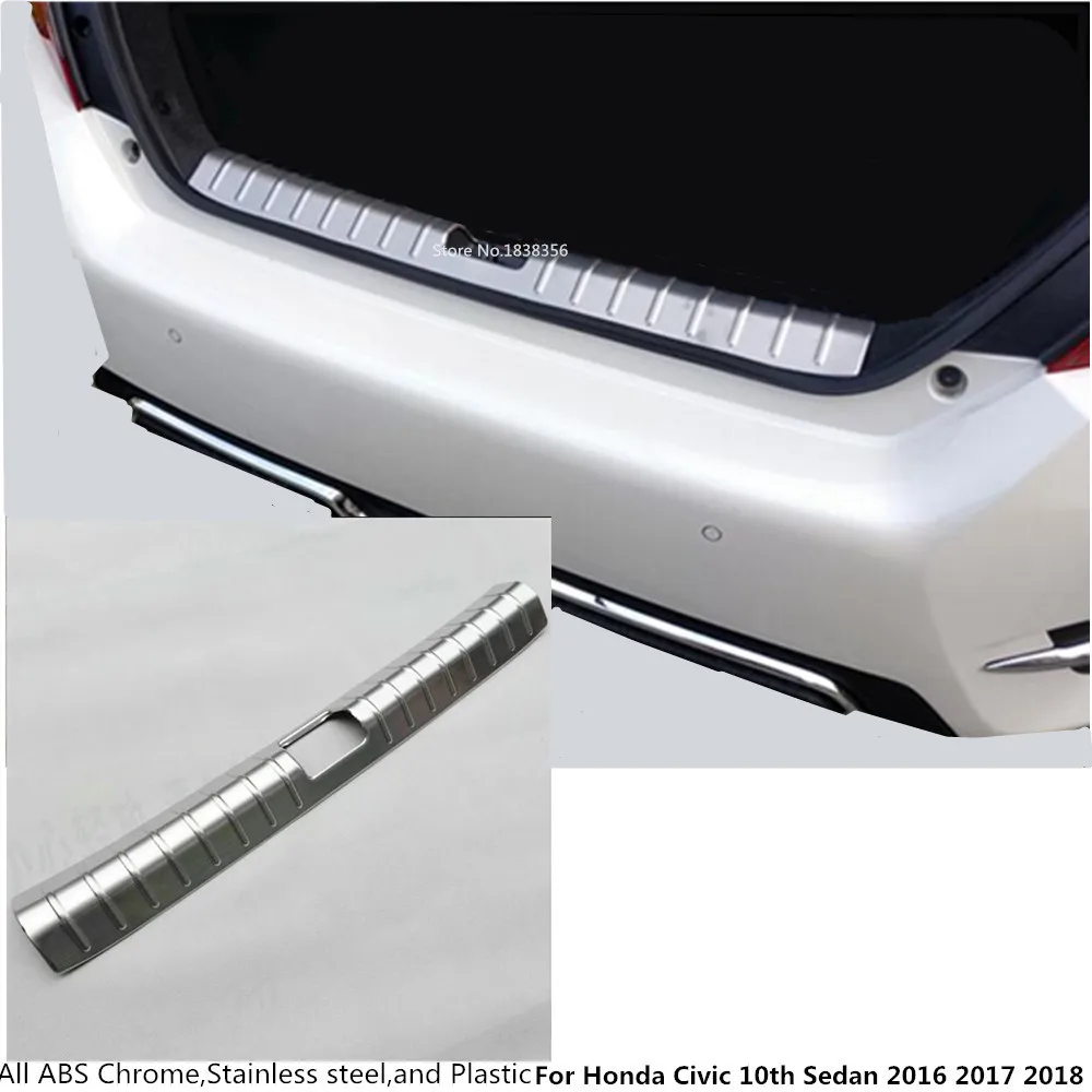

Для Honda Civic 10th Sedan 2016 2017 2018 2019 автомобильный ВНУТРЕННИЙ Задний бампер накладка на багажник рамка пороговая педаль