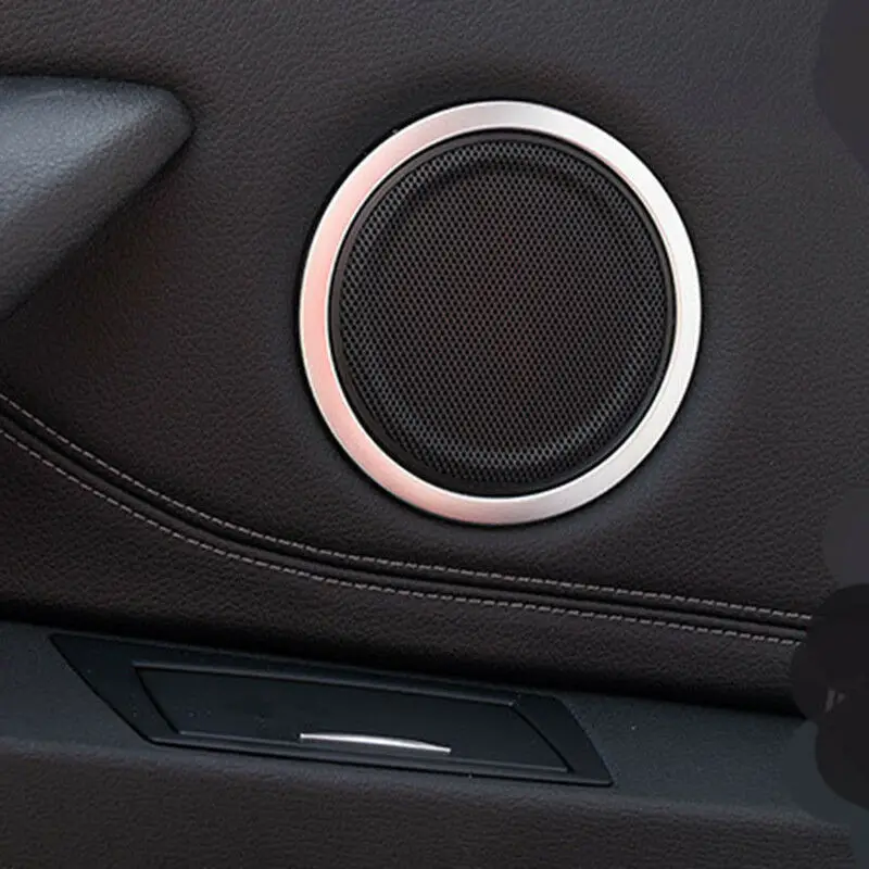 4 шт. Серебристая Нержавеющая Накладка на переднюю и заднюю дверь динамика