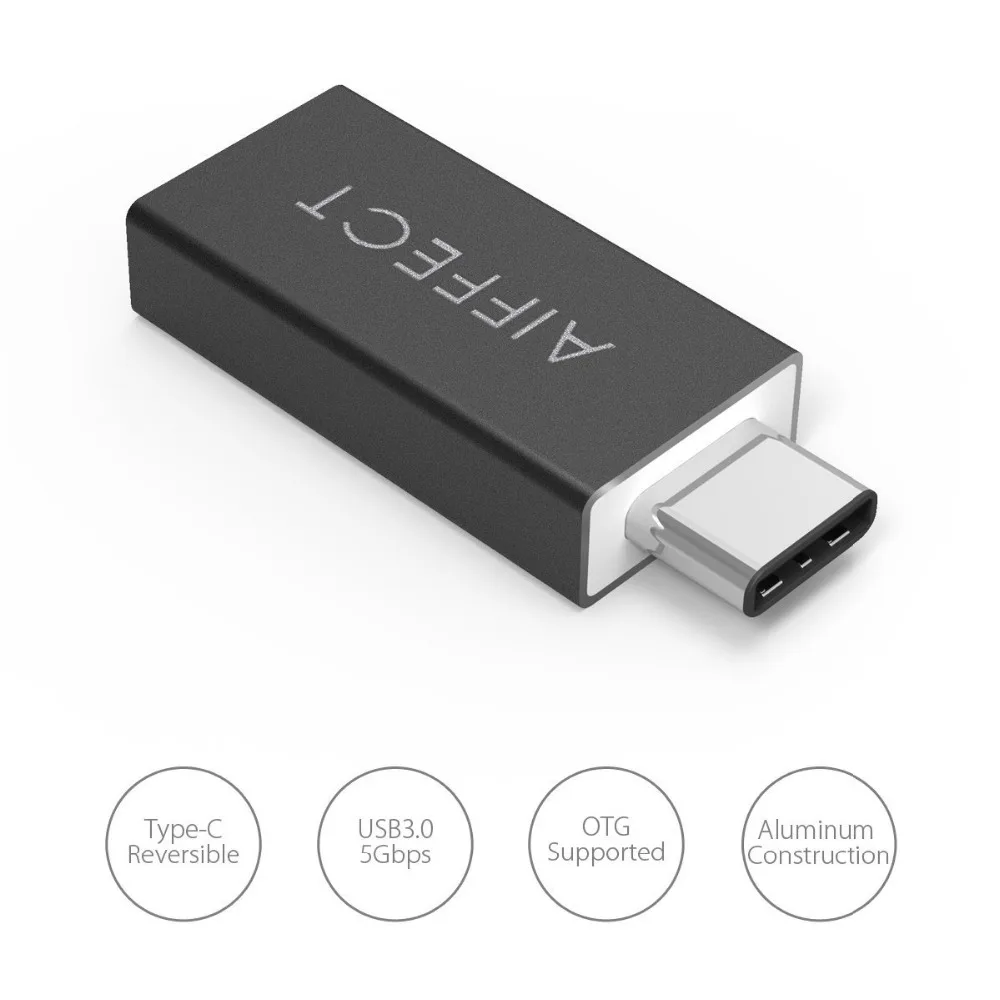 AIFFECT USB C type Мужской к 3 0 Женский конвертер адаптер OTG функция для Macbook Google Chromebook Oneplus
