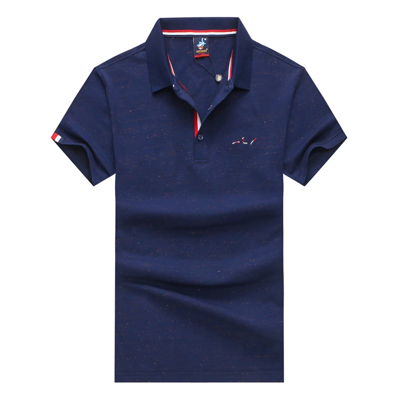 Бренд TACE& SHARK Camisa Masculina, модная мужская красная рубашка поло, деловая Повседневная однотонная мужская рубашка поло с коротким рукавом, Homme