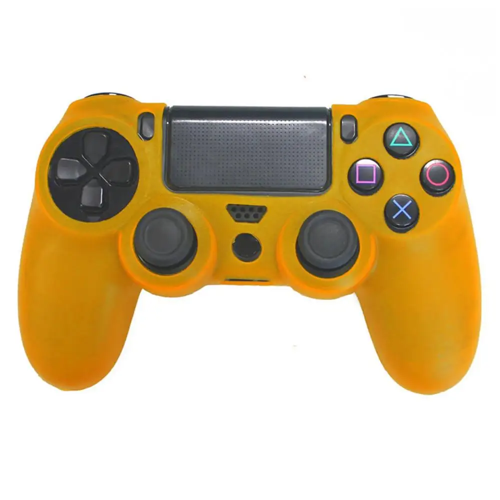 Оранжевый Для PS4 sony Playstation 4 тонкий контроллер силиконовый чехол мягкий гибкий гель резиновая основа крышка Видео игровой контроллер аксессуар - Цвет: Оранжевый