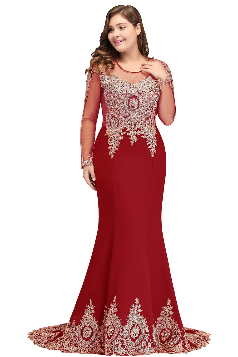 Vestido de noiva 2019 простая красная юбка Русалка больших размеров свадебное платье с