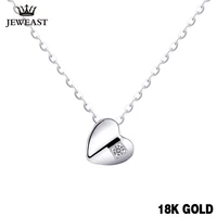 white 18k gold diamond necklace pendant girl lovey chain charm valentines day cut gift genuine trendy party good new