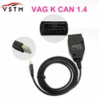 Бесплатная доставка, диагностический сканер VAG K + CAN Commander 1,4 obd2, кабель OBDII VAG 1,4 COM для сканера vag