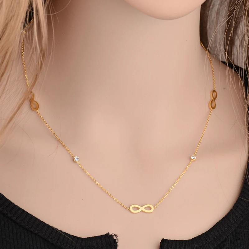 2016 новая мода из нержавеющей стали ожерелье с кулоном бесконечность в форме