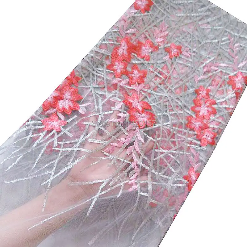 Последние африканские Кружево 2017 простой Дизайн французского фатина с красный