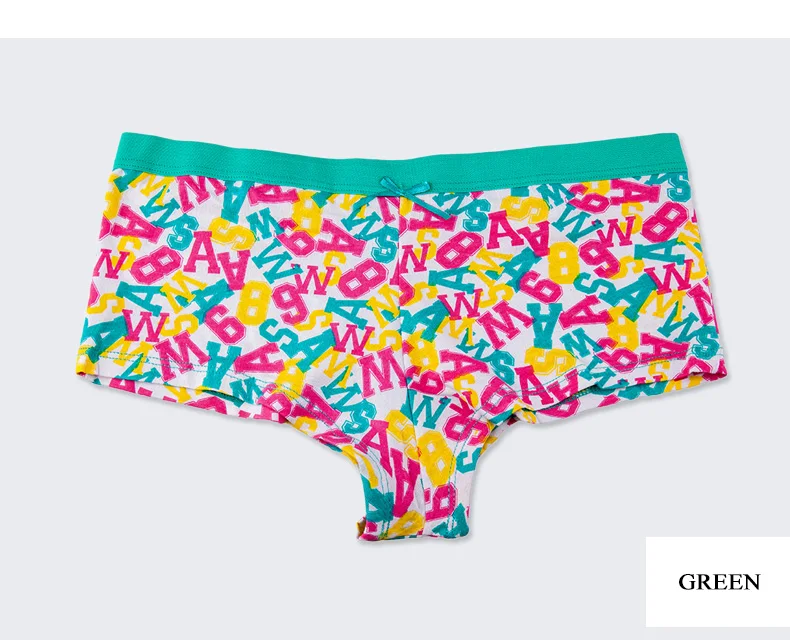 FUNCILAC боксер для Для женщин хлопковые трусы сексуальные Boyshort Письмо печати трусы женские Панталоны женского белья 5 шт./лот