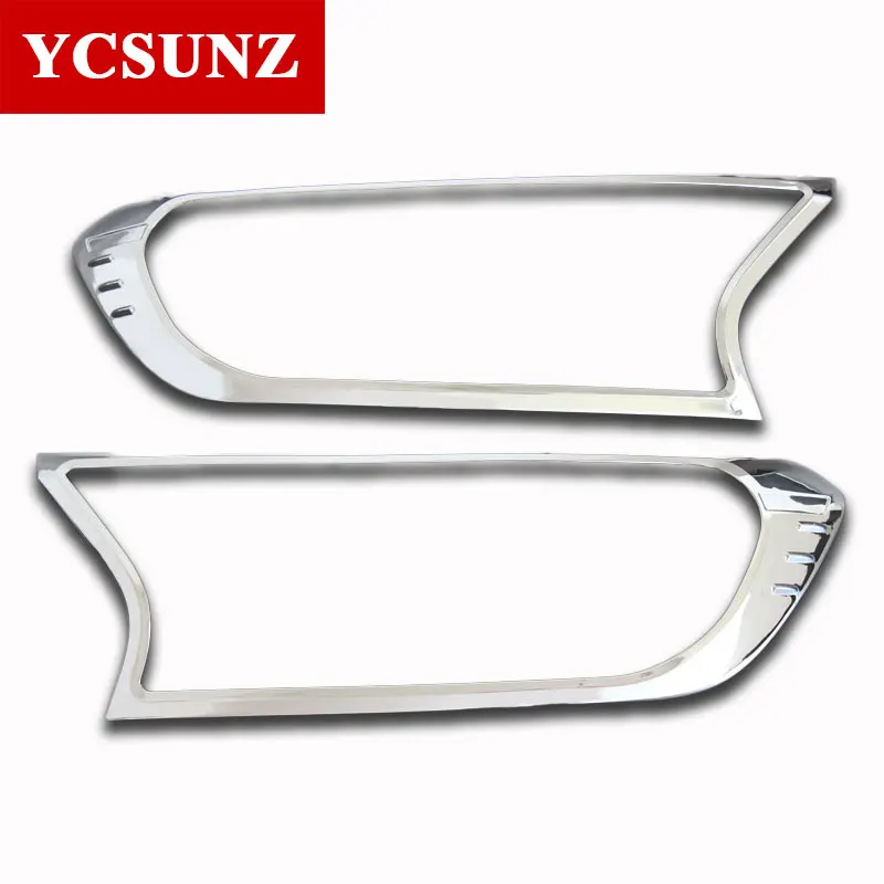 CHROME ABS черные фары окружает крышку Накладка для Ford Everest New Everest Ranger Wildtrak T7 - Цвет: CHROME