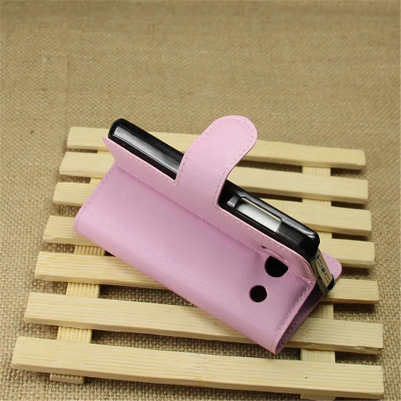 For Huawei Y300 Case Lichi Pattern Leather for Ascend with Stand Function and Card Holder 9 Color |