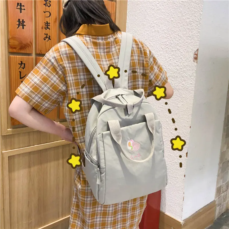 Estojo escolar multifuncional Рюкзак Школьные сумки корейский mochila фрукты вышивка ранец