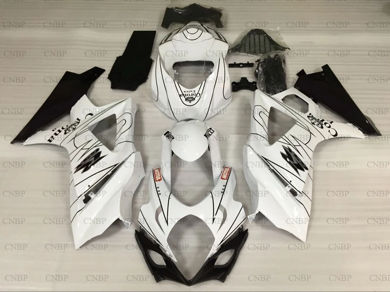 GSXR 1000 2007 2008 K7 комплекты обтекателей GSX R 07 обтекатели для Suzuki GSXR1000 Белый черный