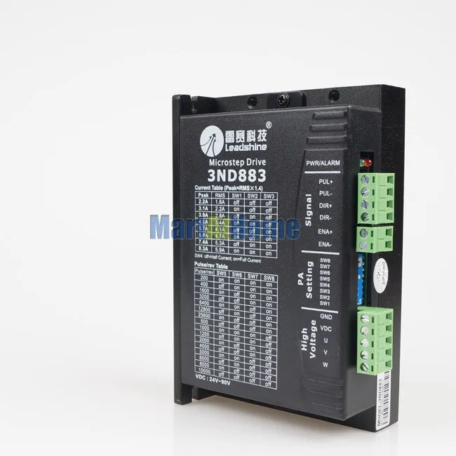 Новый Leadshine 3ND883 CNC микро шаговый Драйвер 3 фазный 80 В постоянного тока 8.3A (RMS 5.9A) 300