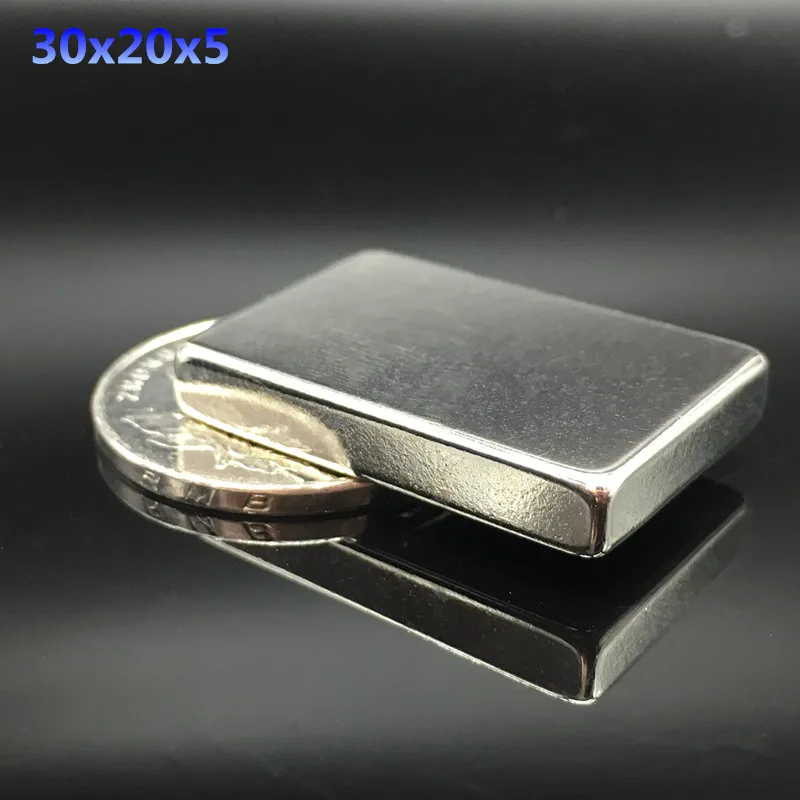 2 шт. Неодимовый Магнит 30x20x5 редкоземельный сильный блок постоянный 30*20*5 мм холодильник Электромагнит NdFeB никель магнитный квадрат