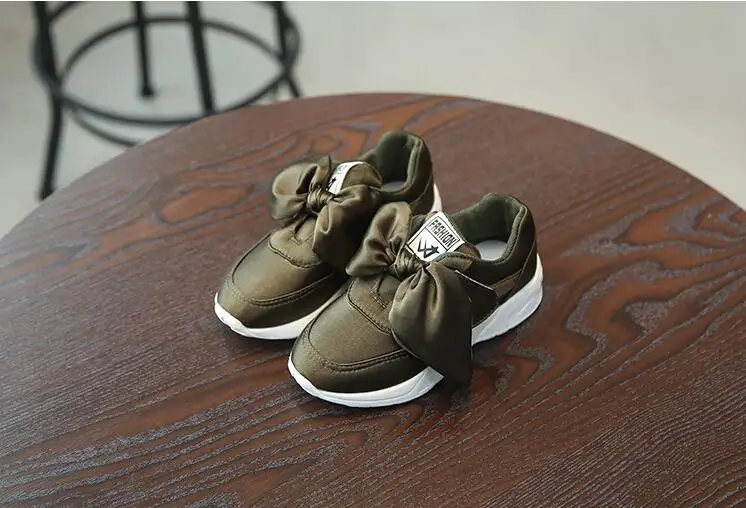 2019New fashion children's shoes spring and autumn girl's bowknot recreational shoes children's shoes breathable athletic shoes
