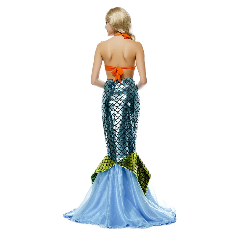 

Women Holiday Mermaid Party Ariel Princess Cosplay Dress Adults Female Halloween Little Mermaid Costumes Fantasia Fancy Dress Up