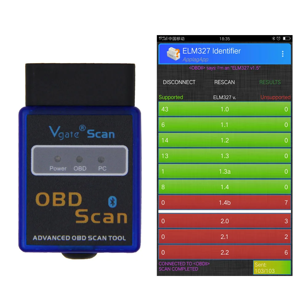 Older ELM327 V1.5 Vgate Icar Pro ELM327 V2.1 OBD2 Bluetooth диагностический сканер ELM 327 Автомобильный диагностический инструмент OBD2 сканер для SAE J1850 ELM327 V1.5 - Цвет: Older ELM327 V1.5