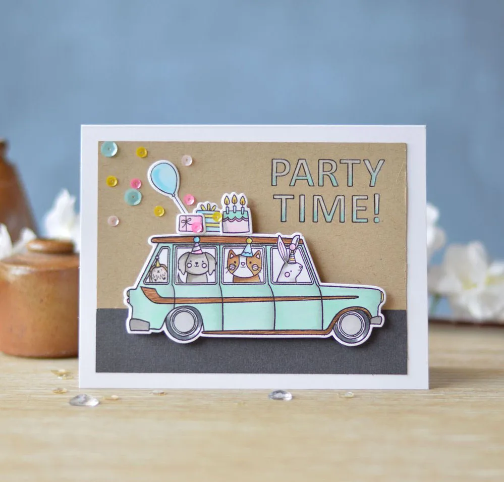 Party Cartoon Limo Ride Metal Cutting Dies and Clear Stamp DIY Scrapbooking Paper Cards Stencils Craft Handmade Rubber Stamps | Дом и сад