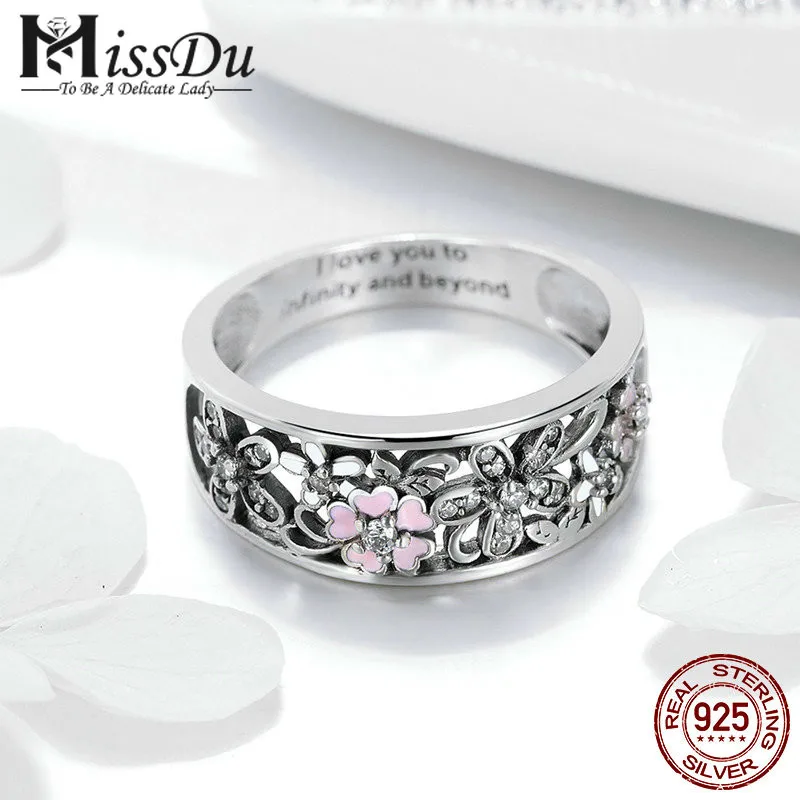 Модные кольца из стерлингового серебра 925 пробы с ромашками и цветами