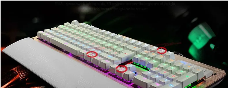 Профессиональная механическая клавиатура с проводным usb-портом, синий переключатель, металлическая панель, светодиодный, Teclado, геймерская клавиатура, против привидения, русская наклейка