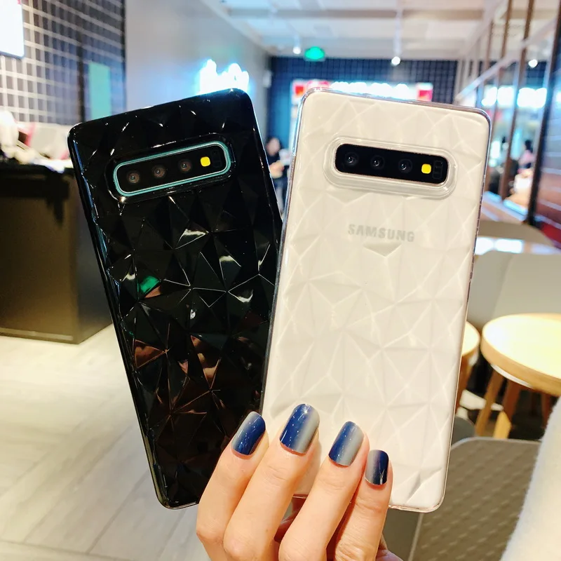 3D Алмазный кристально чистый мягкий силиконовый чехол для samsung Galaxy S10 Plus S10e S9 S8 Note 9 8 Coque