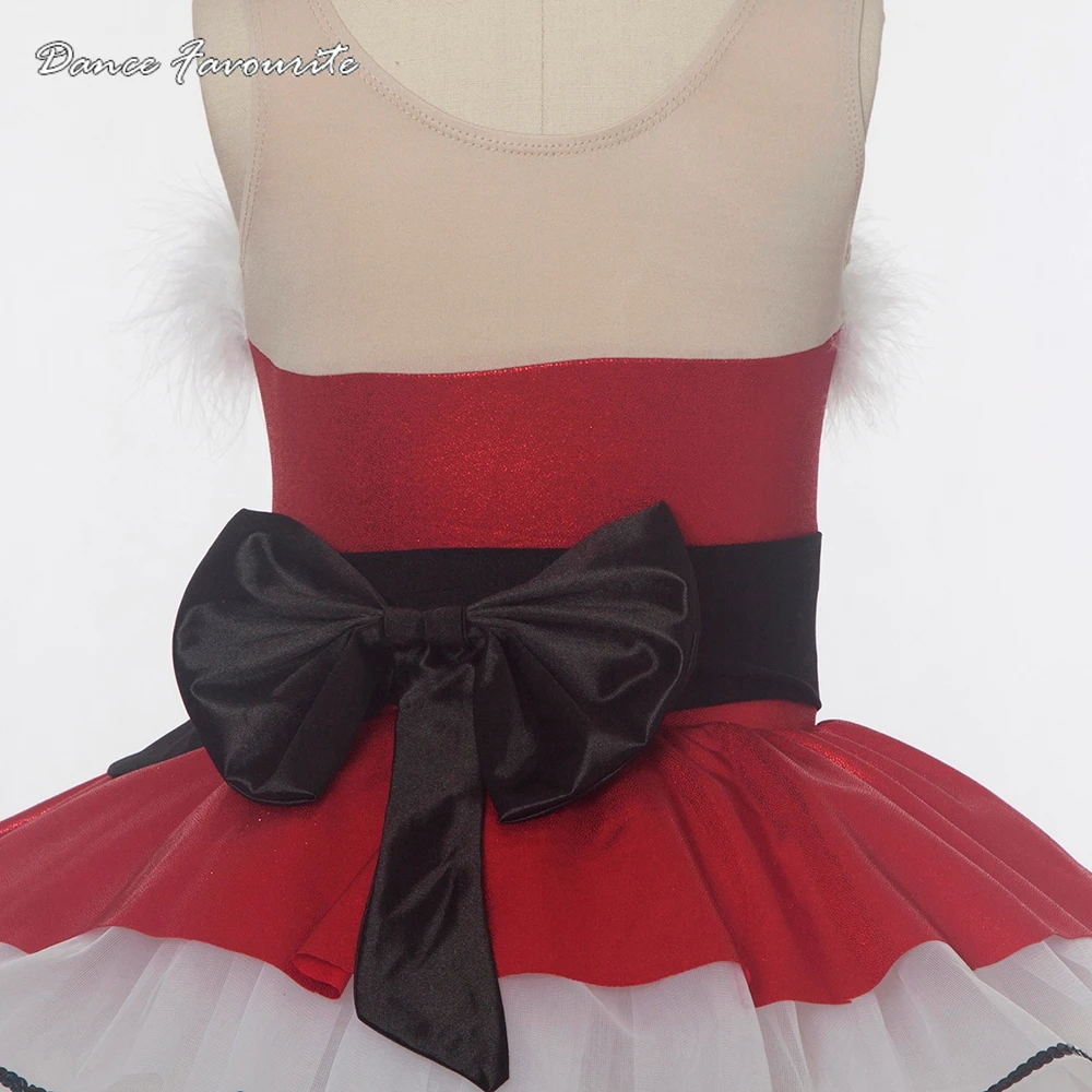 Балетная пачка с красными блестками лиф из спандекса хороший дизайн костюм для