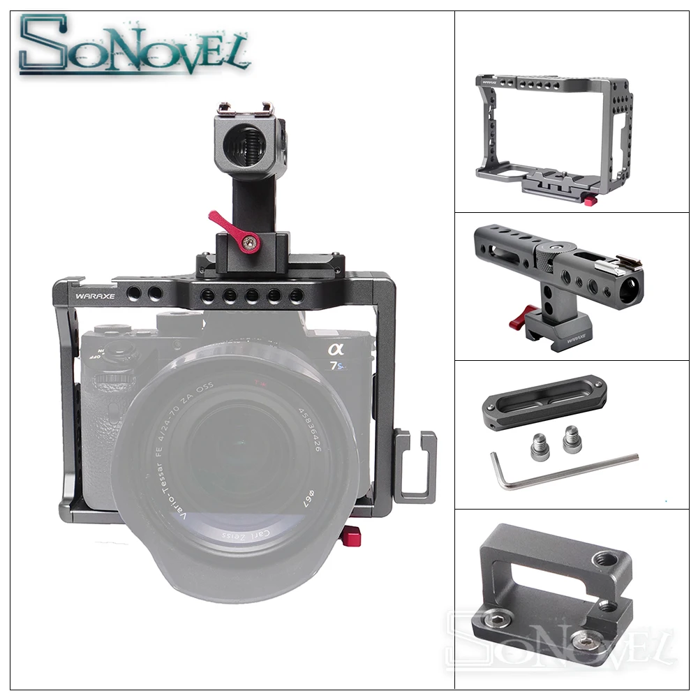WARAXE A7 Камера клетка Rail ручка Встроенный Quick Release подходит Arca Swiss для sony A7R A7S A7II A7RII