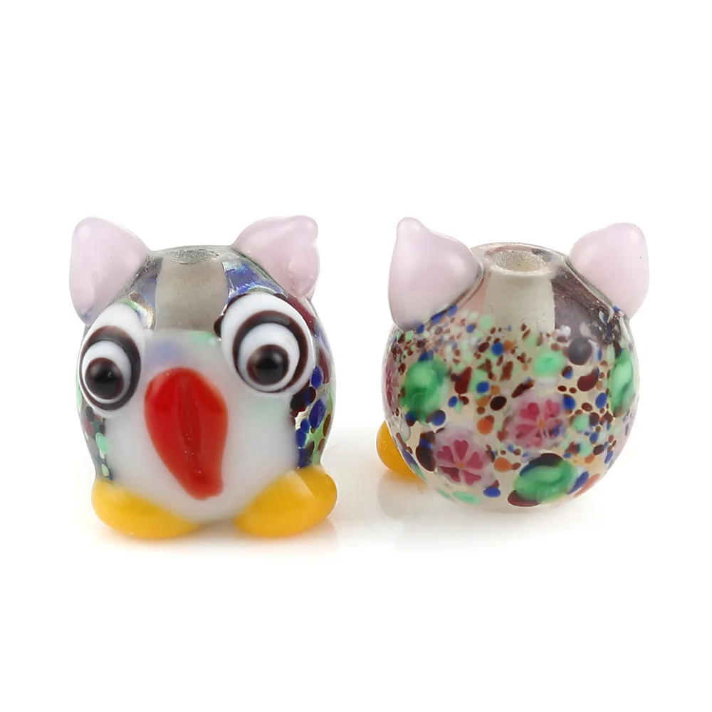 DoreenBeads модные лампворк стеклянные бусины в японском стиле Сова прозрачные