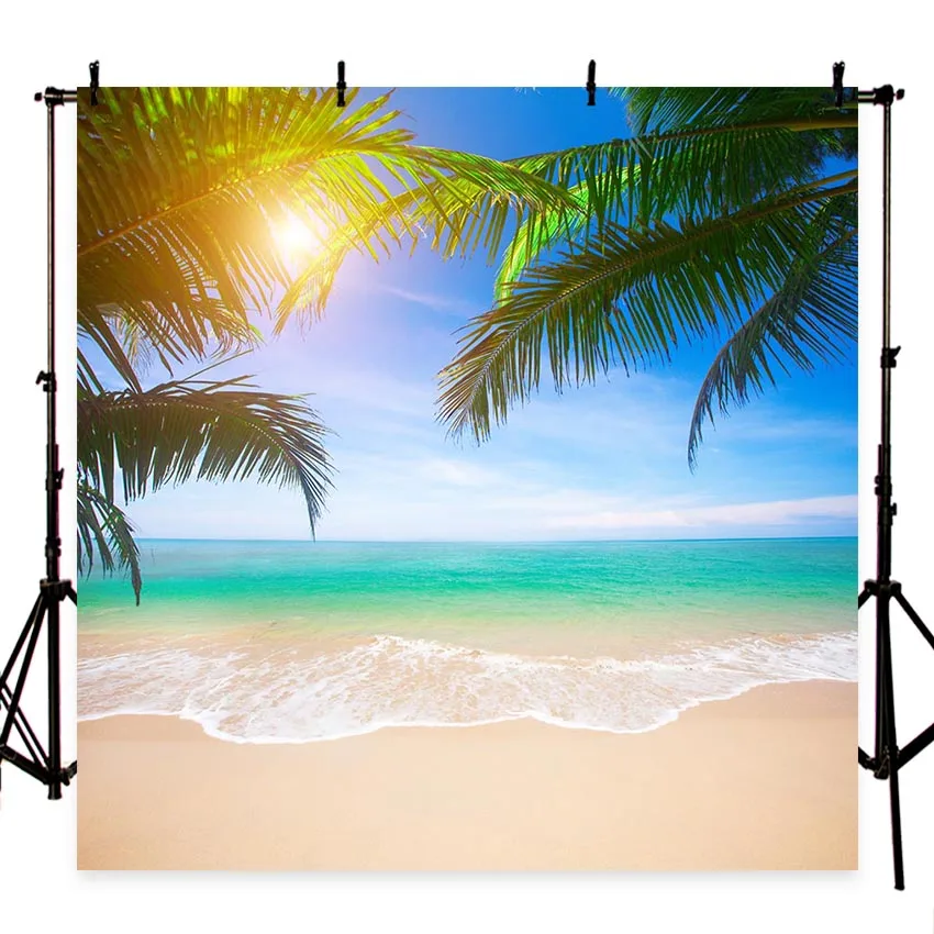 Summer Sea Beach Party Palm Tree Scenic Portrait Photography Backgrounds wedding Custom Backdrops For Photo Studio | Электроника