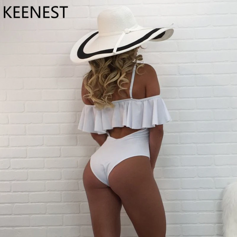 KEENEST 2018 пикантный слитный купальник женский монокини с открытыми плечами и