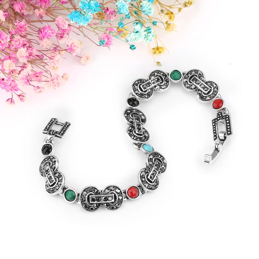 Женский винтажный браслет Серебристый 8 слов в богемном стиле бренд Kinel |