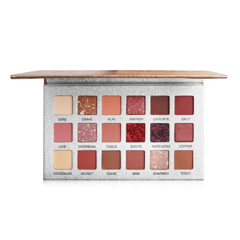 Палитра теней для век с блестками 18 цветов водостойкие пигментные тени Палетка