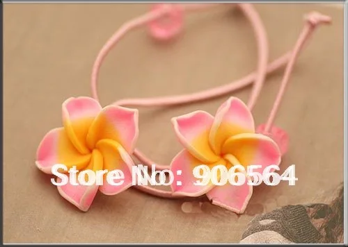 

3.5Cm Foam Hawaiian Plumeria Flower Frangipani Floral Hair Bands Elastic Headbands DIY Accessories Multiple Colors 2 Pcs/Pair