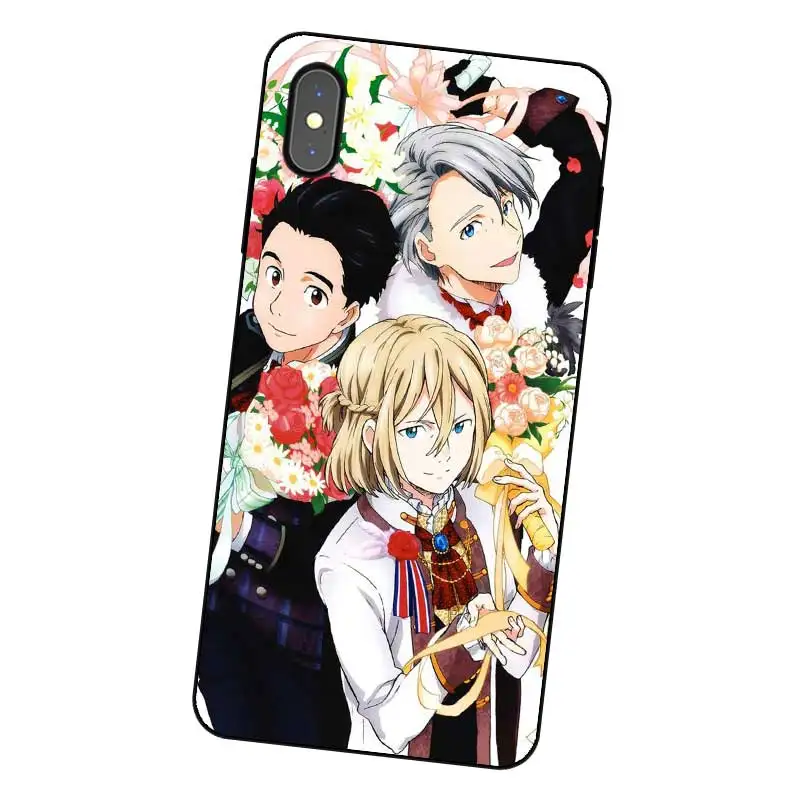 P249 силиконовый чехол Yuri On Ice Black для Apple iPhone 11 Pro XR XS Max X 8 7 6 6S Plus 5 5S SE |