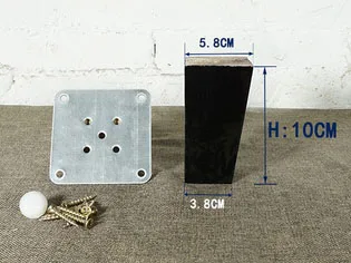 4pcs/lot Oak Wood Height Reliable Oblique Inclined Furniture Leg with Iron Plate Sofa Table Cupboard square sofa feet Legs B529