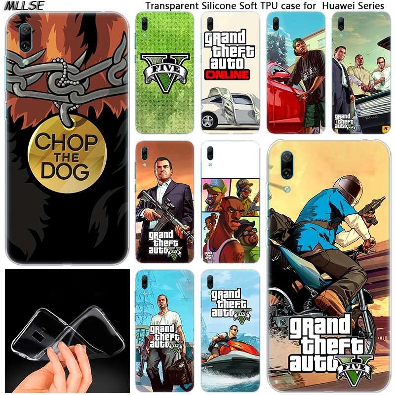 Горячий GTA 5 игровой Мягкий силиконовый чехол для Huawei Mate 10 20 Lite Pro Enjoy 8 9E Y6 Y5 2017 Y7 Y9 2019