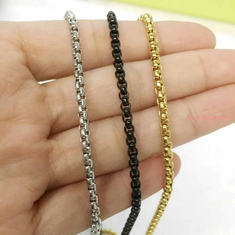 Бесплатная доставка 3 мм Широкие цепочки Rolo ожерелье с застежками Омаров для