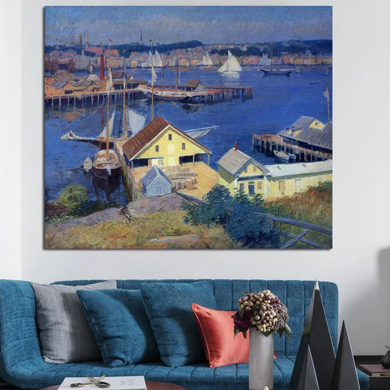 Рисуй по номеру Wall art живописи номерам лодка Закат гостиная спальня украшения