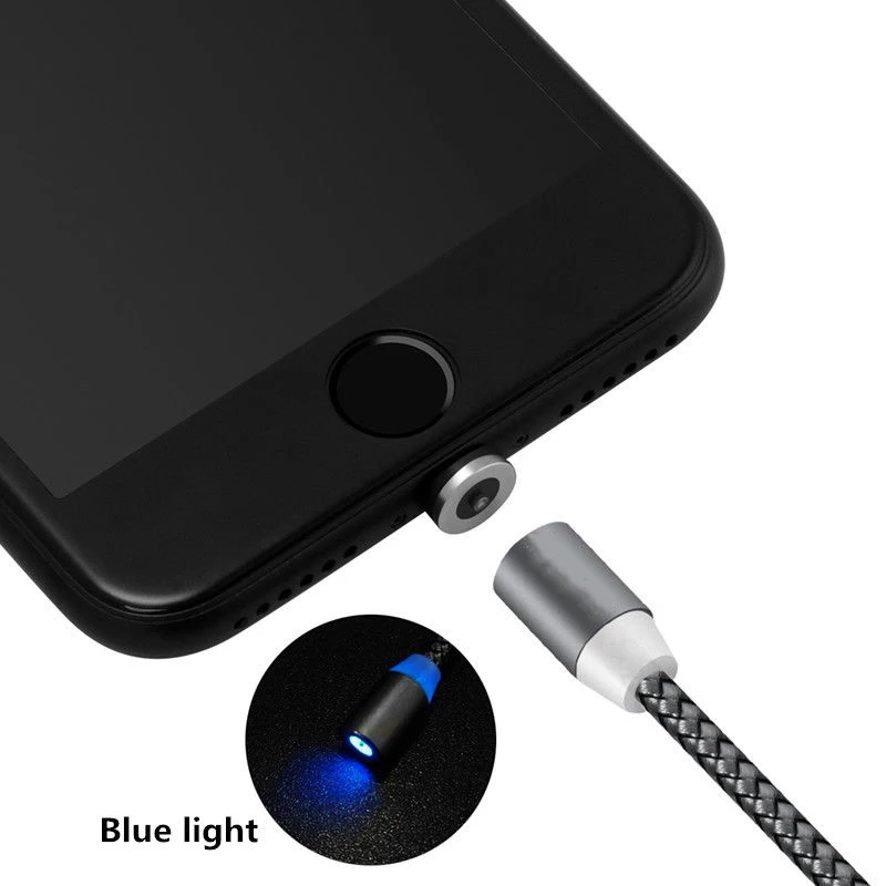 Светодиодный магнитный кабель usb type-C, Магнитный зарядный кабель type-C для samsung S8 S9 Plus A3 A5 Xiaomi 8 Oneplus USB-C, зарядный провод