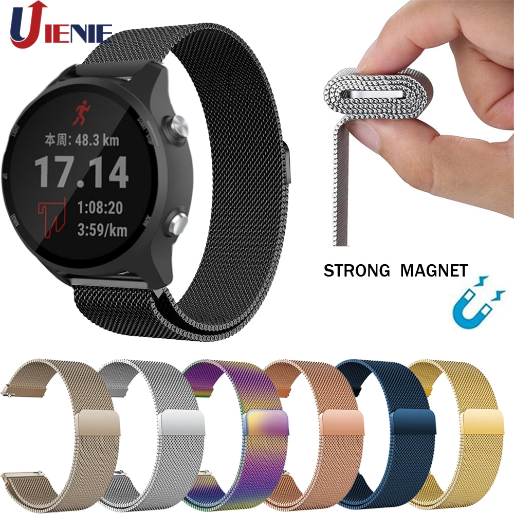 20mm Milanese Strap Watchband for Garmin Forerunner 245 245M 645 Vivoactive3 Smart Bracelet Band Replacement Wristband correa