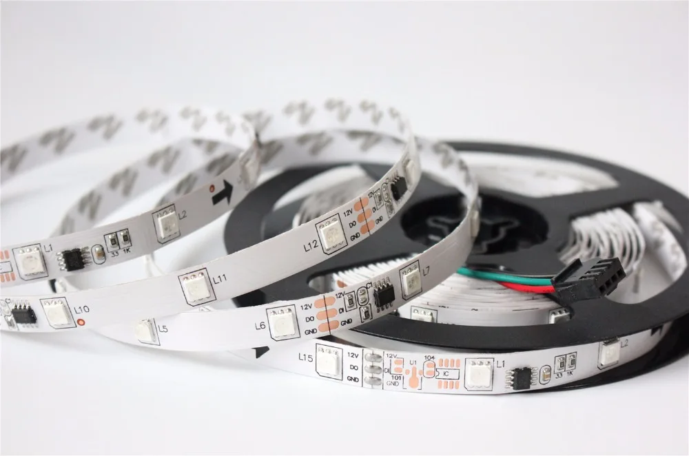 Светодиодная лента с чипом 1903 IC 5050 12 В постоянного тока цифровая RGB цвета мечты 133