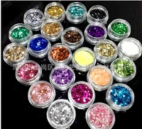 glitter nail art paillette ongles paillettes 24 jar bling unhas sequins powder poudre 1mm flakes hexagon kit decoracion