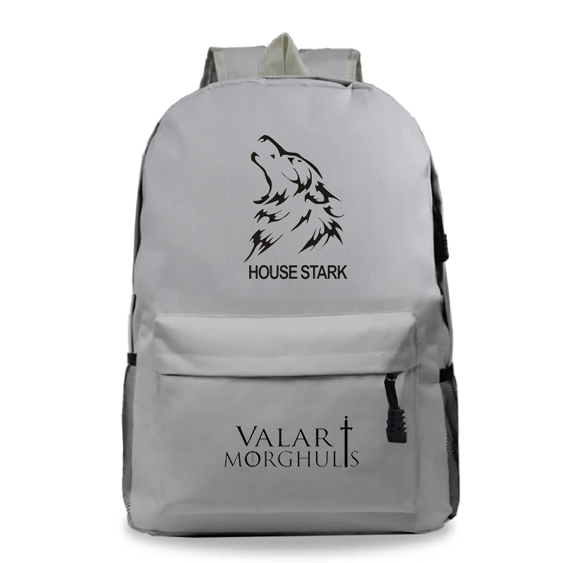 Gray 2 Mochila Mujer, школьный рюкзак с изображением Игры престолов, аниме, Мужская школьная сумка, сумка для книг, Sac A Dos Valar Morghulis, для женщин, Tassen Plecak - Цвет: Gray 2