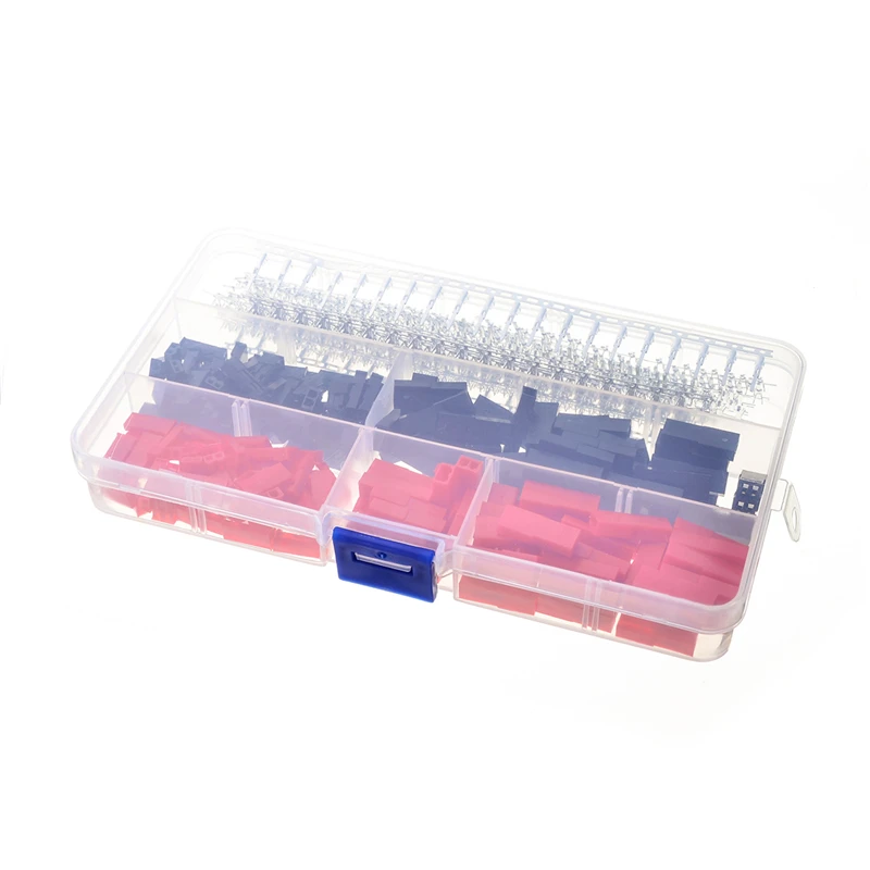 

600PCS 2.54mm Dupont Connectors Male&Female Red&Blue Butt Electrical Terminal Jumper With Pin Header Connectors