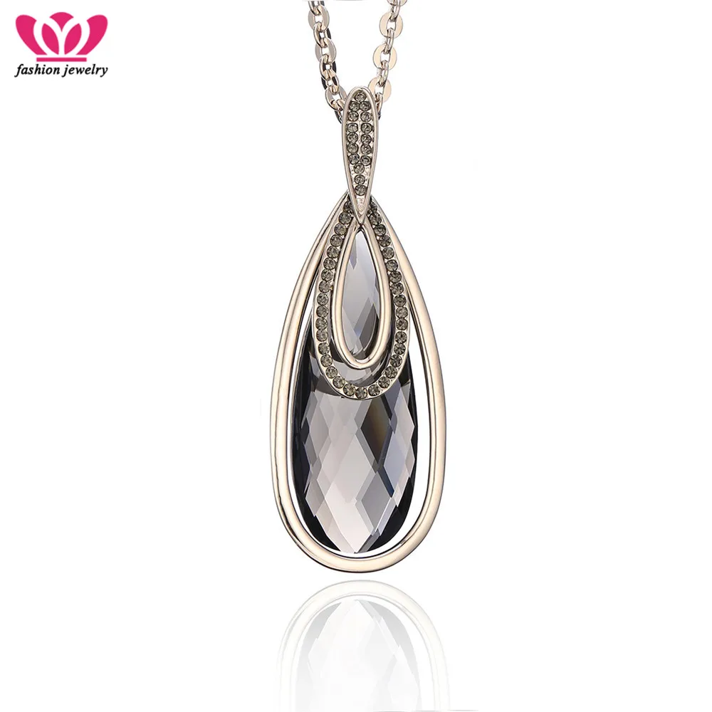 Женское ожерелье с подвеской в форме капли элегантное большое роскошное из