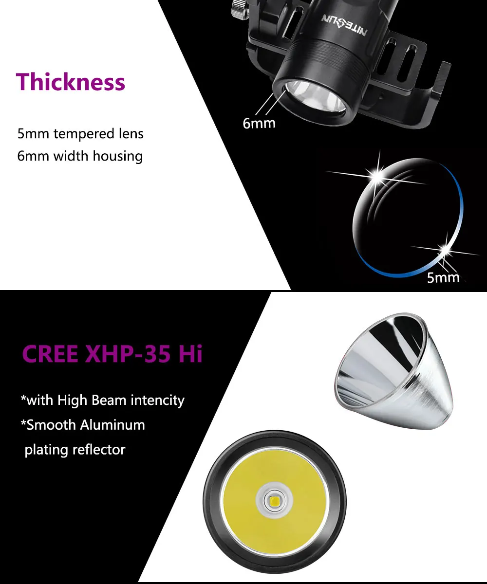Точечный светильник NITESUN DIV20S для дайвинга CREE XHP35 светодисветодиодный Макс 150 лм